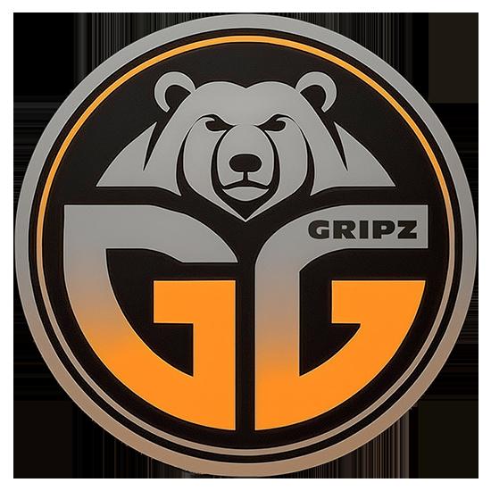 Official Grizzlee Gripz Logo - Orange to Grey Gradient Design