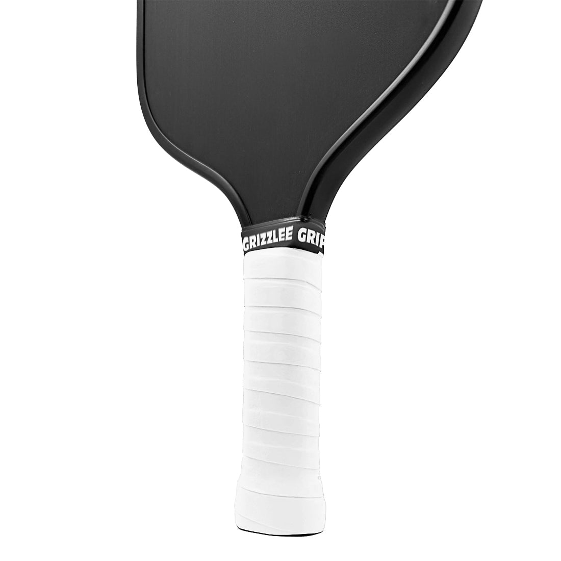 grizzlee gripz bright white grip wrapped around a paddle handle - Premium Pickleball Overgrip by Grizzlee Gripz