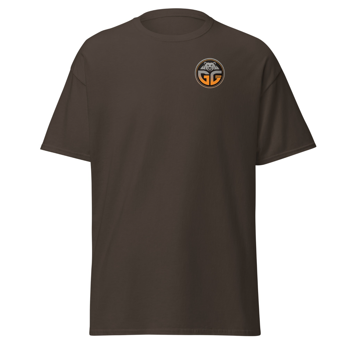 chocolate t-shirt logo on the left chest - Premium Pickleball Overgrip by Grizzlee Gripz