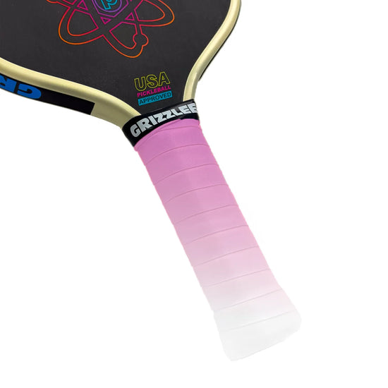 Play in style with GRIZZLEE GRIPZ Pink‑to‑White Gradient Overgrip, delivering plush cushioning, sweat‑wicking comfort, and secure hold. - Premium Pickleball Overgrip by Grizzlee Gripz