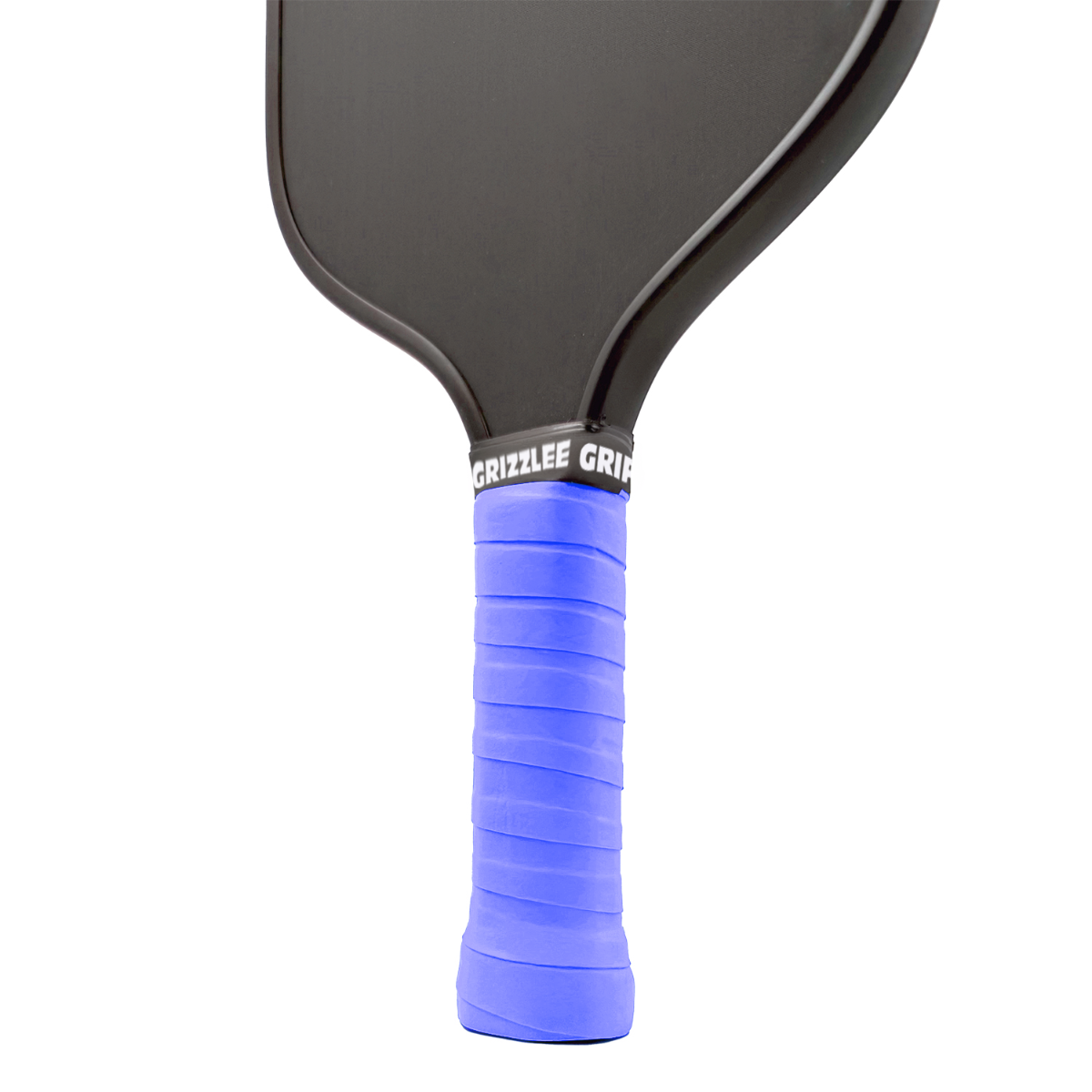 grizzlee gripz light blue overgrip wrapped around a paddle handle - Premium Pickleball Overgrip by Grizzlee Gripz