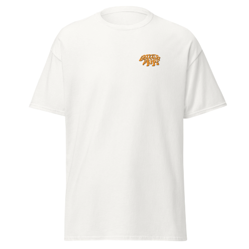 Grizzlee Gripz white t-shirt , orange and black bear logo design - Premium Pickleball Overgrip by Grizzlee Gripz