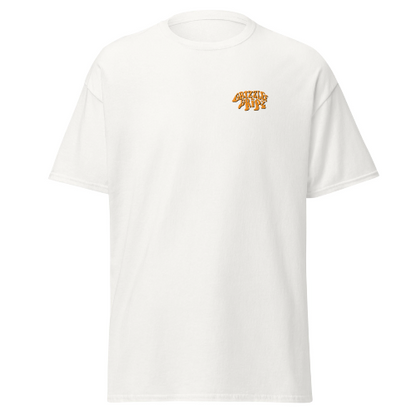 Grizzlee Gripz white t-shirt , orange and black bear logo design