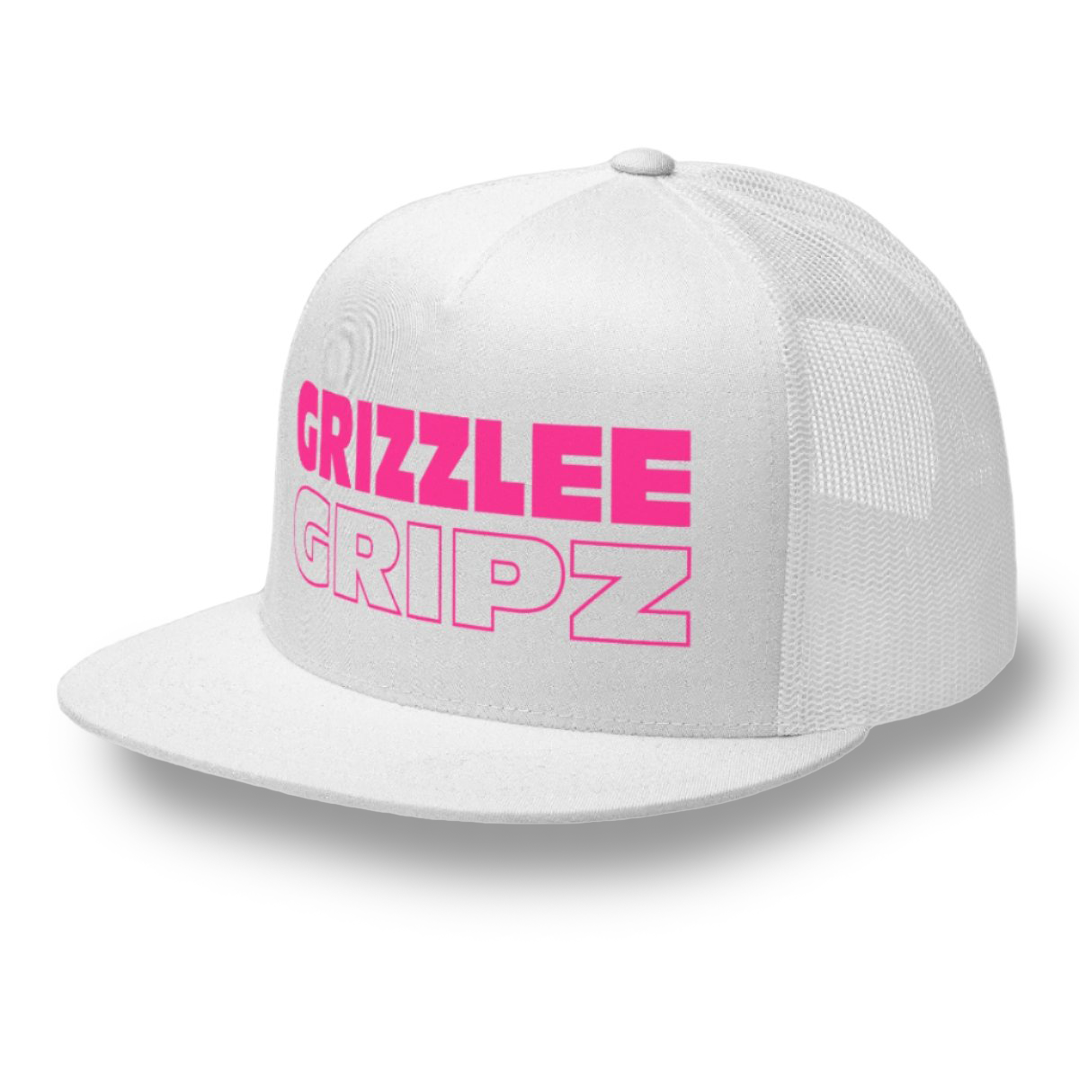 grizzlee gripz white trucker hat with neon pink branding - Premium Pickleball Overgrip by Grizzlee Gripz