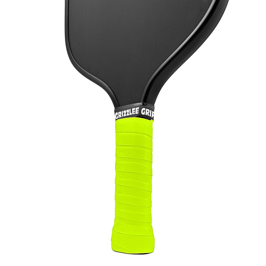 neon yellow over grip wrapped around pickleball paddle handle - Premium Pickleball Overgrip by Grizzlee Gripz