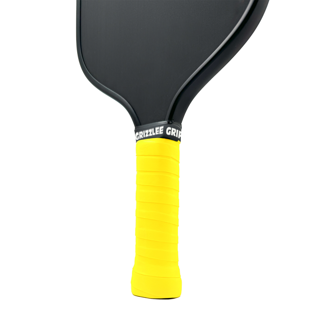  grizzlee gripz overgrip that are yellow wrapped on a paddle handle - Premium Pickleball Overgrip by Grizzlee Gripz