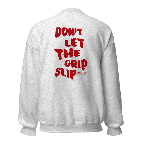 back logo ash color no grip slippin crewneck - Premium Pickleball Overgrip by Grizzlee Gripz