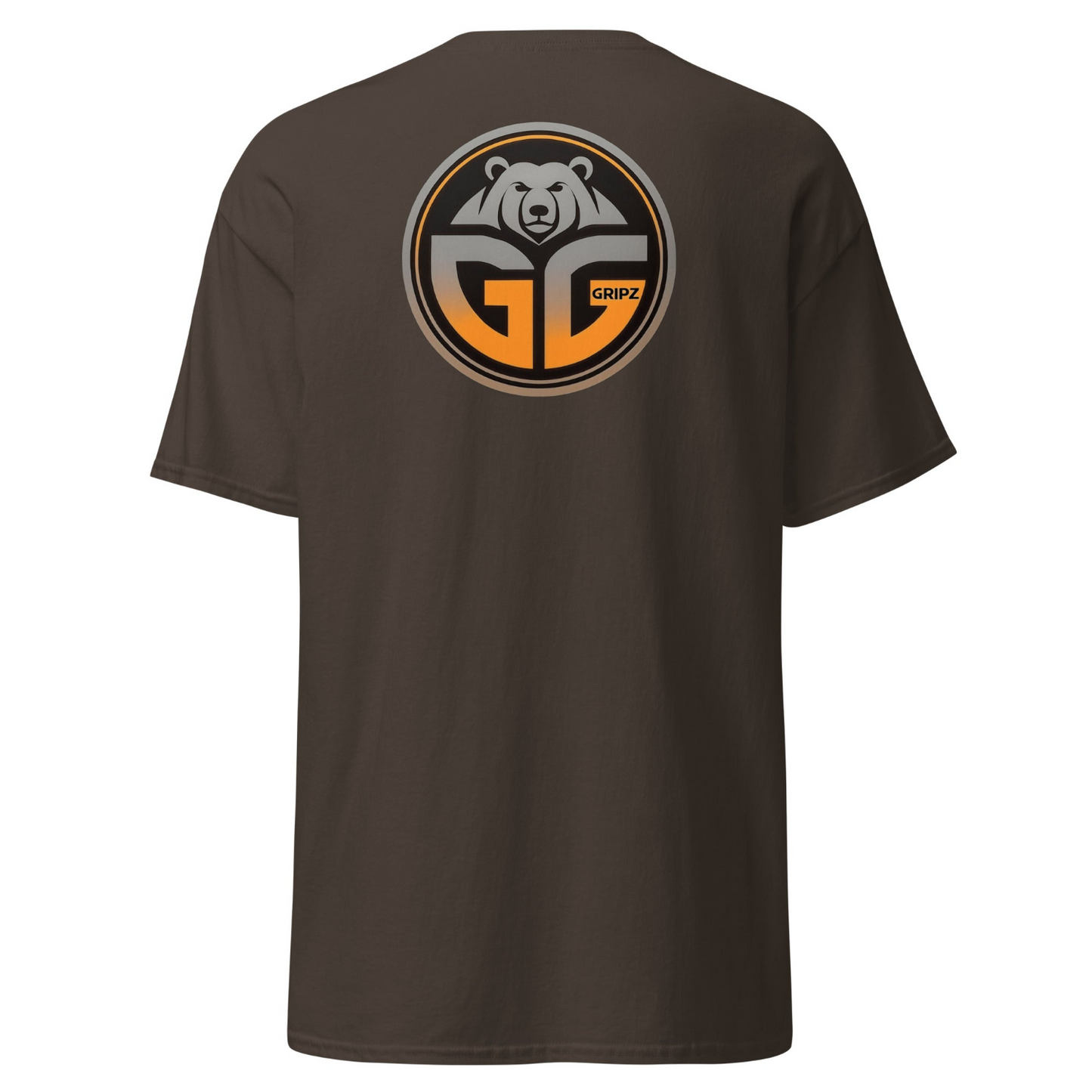 back of chocolate t-shirt big logo - Premium Pickleball Overgrip by Grizzlee Gripz