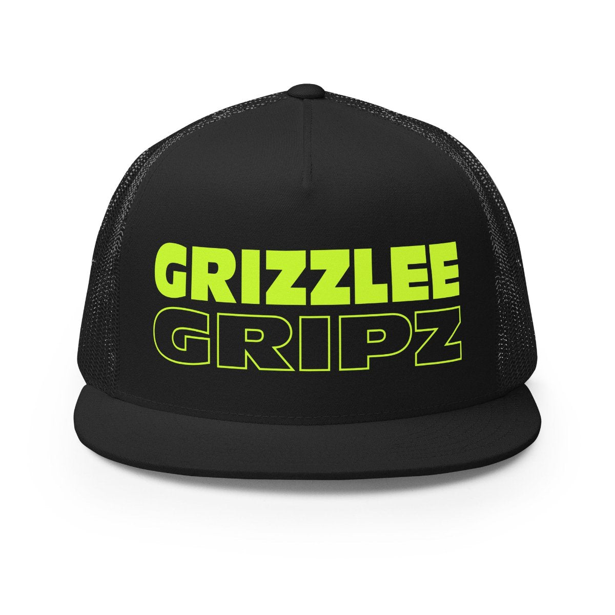 black snapback hat with neon yellow large logo grizzlee gripz wording on the front - Premium Pickleball Overgrip by Grizzlee Gripz