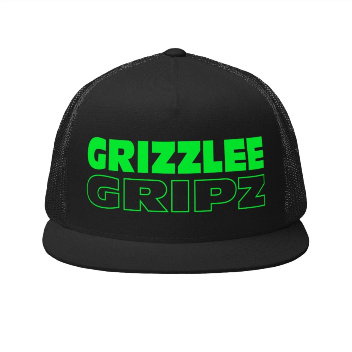 black snapback hat neon green wording grizzlee gripz on the front - Premium Pickleball Overgrip by Grizzlee Gripz