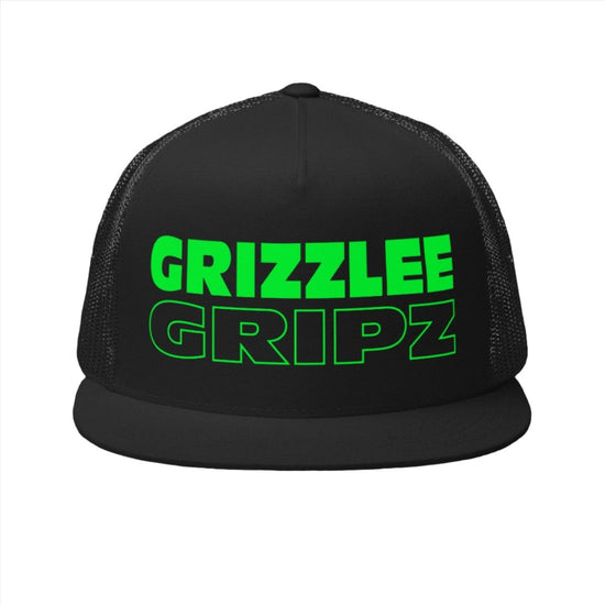 black snapback hat neon green wording grizzlee gripz on the front - Premium Pickleball Overgrip by Grizzlee Gripz