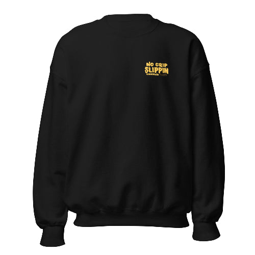 front yellow logo black crewneck no grip slippin design - Premium Pickleball Overgrip by Grizzlee Gripz