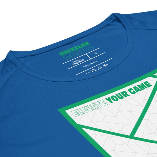 branding label green font for inside label of royal blue court shirt - Premium Pickleball Overgrip by Grizzlee Gripz