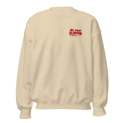 front logo sand color no grip slippin crewneck 